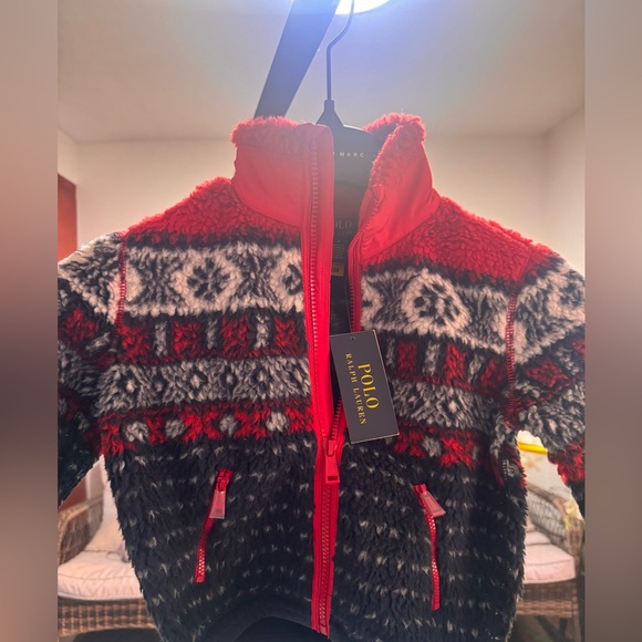 Polo Ralph Lauren Other - Polo by Ralph Lauren Kids Red and Black Knit Pattern Jacket